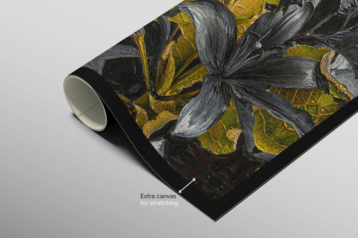 Noir Lilies &amp; Gilded Shadows — 3D Haptic Embossed High-Gloss Luxury Wall Art Home &amp; Garden > Decor > Artwork > Posters, Prints, &amp; Visual Artwork Insigne Art Design
