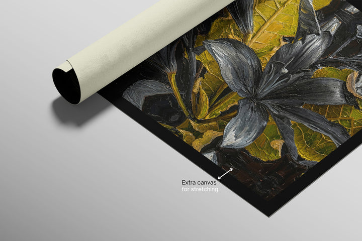 Noir Lilies &amp; Gilded Shadows — 3D Haptic Embossed High-Gloss Luxury Wall Art Home &amp; Garden > Decor > Artwork > Posters, Prints, &amp; Visual Artwork Insigne Art Design