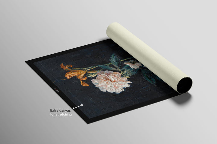 Midnight Peony &amp; Amber Lily — 3D Haptic Embossed High-Gloss Luxury Wall Art Home &amp; Garden > Decor > Artwork > Posters, Prints, &amp; Visual Artwork Insigne Art Design