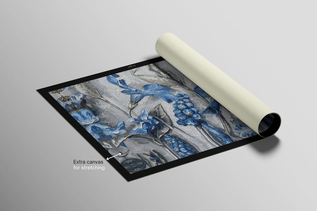 Sapphire Flora Relief — 3D Haptic Embossed High-Gloss Luxury Wall Art Home &amp; Garden > Decor > Artwork > Posters, Prints, &amp; Visual Artwork Insigne Art Design