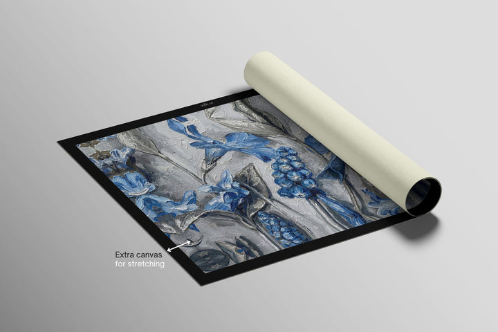 Sapphire Flora Relief — 3D Haptic Embossed High-Gloss Luxury Wall Art Home &amp; Garden > Decor > Artwork > Posters, Prints, &amp; Visual Artwork Insigne Art Design
