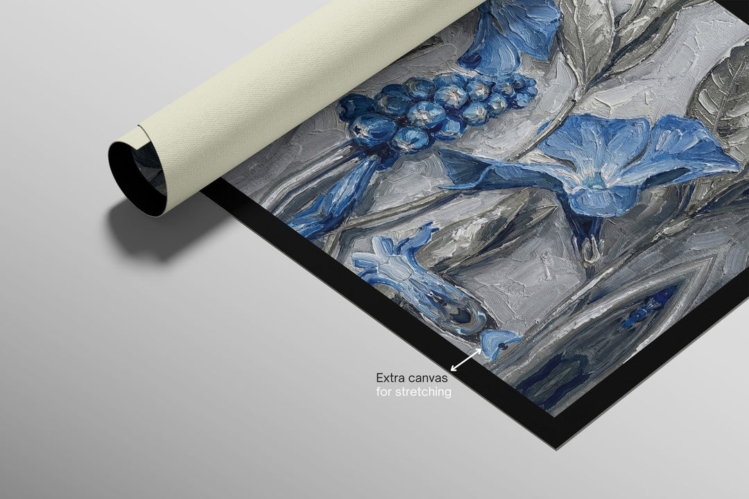 Sapphire Flora Relief — 3D Haptic Embossed High-Gloss Luxury Wall Art Home &amp; Garden > Decor > Artwork > Posters, Prints, &amp; Visual Artwork Insigne Art Design
