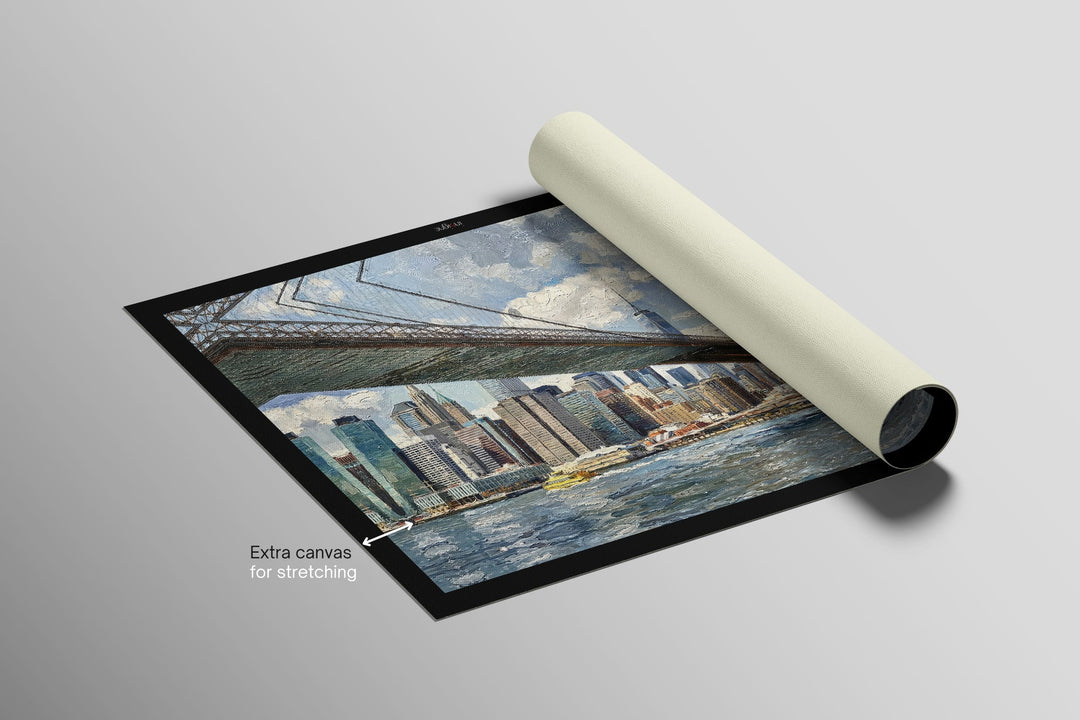 Gotham’s Golden Gateway: Brooklyn Bridge — 3D Haptic Embossed High-Gloss Luxury Wall Art Home &amp; Garden > Decor > Artwork > Posters, Prints, &amp; Visual Artwork Insigne Art Design