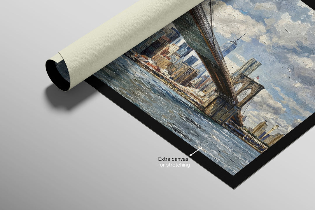 Gotham’s Golden Gateway: Brooklyn Bridge — 3D Haptic Embossed High-Gloss Luxury Wall Art Home &amp; Garden > Decor > Artwork > Posters, Prints, &amp; Visual Artwork Insigne Art Design