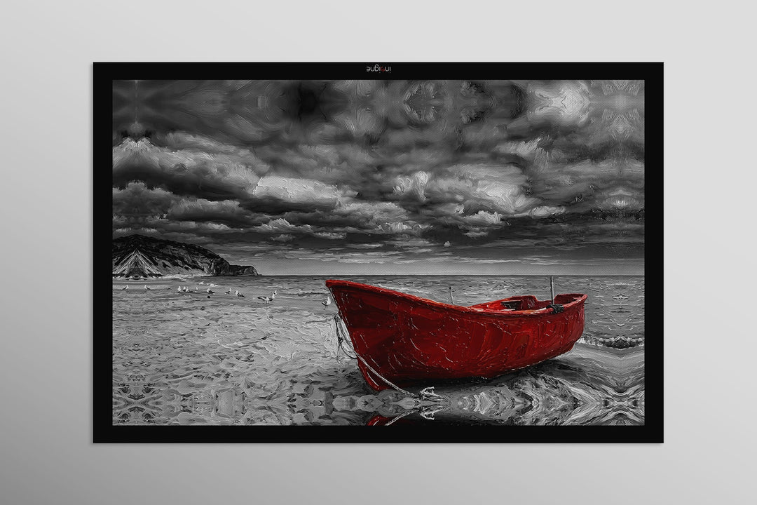 Crimson Sentinel of the Noir Coast — 3D Haptic Embossed High-Gloss Luxury Wall Art Home &amp; Garden > Decor > Artwork > Posters, Prints, &amp; Visual Artwork Insigne Art Design