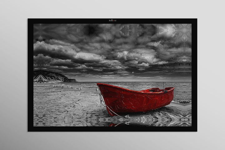 Crimson Sentinel of the Noir Coast — 3D Haptic Embossed High-Gloss Luxury Wall Art Home &amp; Garden > Decor > Artwork > Posters, Prints, &amp; Visual Artwork Insigne Art Design