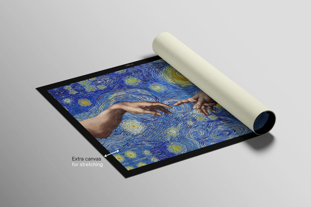 Celestial Touch of Creation — 3D Haptic Embossed High-Gloss Luxury Wall Art Home &amp; Garden > Decor > Artwork > Posters, Prints, &amp; Visual Artwork Insigne Art Design