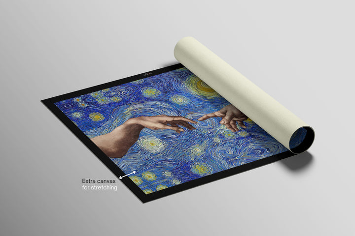 Celestial Touch of Creation — 3D Haptic Embossed High-Gloss Luxury Wall Art Home &amp; Garden > Decor > Artwork > Posters, Prints, &amp; Visual Artwork Insigne Art Design