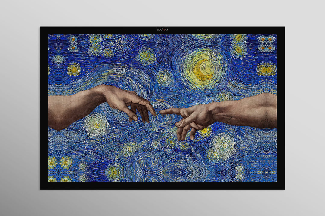 Celestial Touch of Creation — 3D Haptic Embossed High-Gloss Luxury Wall Art Home &amp; Garden > Decor > Artwork > Posters, Prints, &amp; Visual Artwork Insigne Art Design