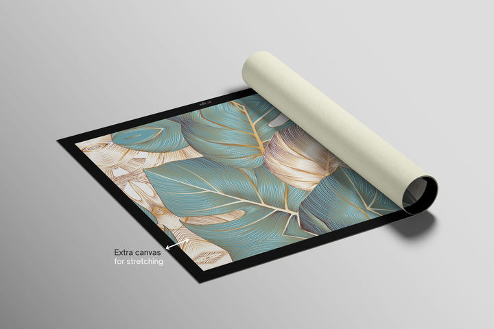 Azure Gilded Monstera — 3D Haptic Embossed High-Gloss Luxury Wall Art Home &amp; Garden > Decor > Artwork > Posters, Prints, &amp; Visual Artwork Insigne Art Design