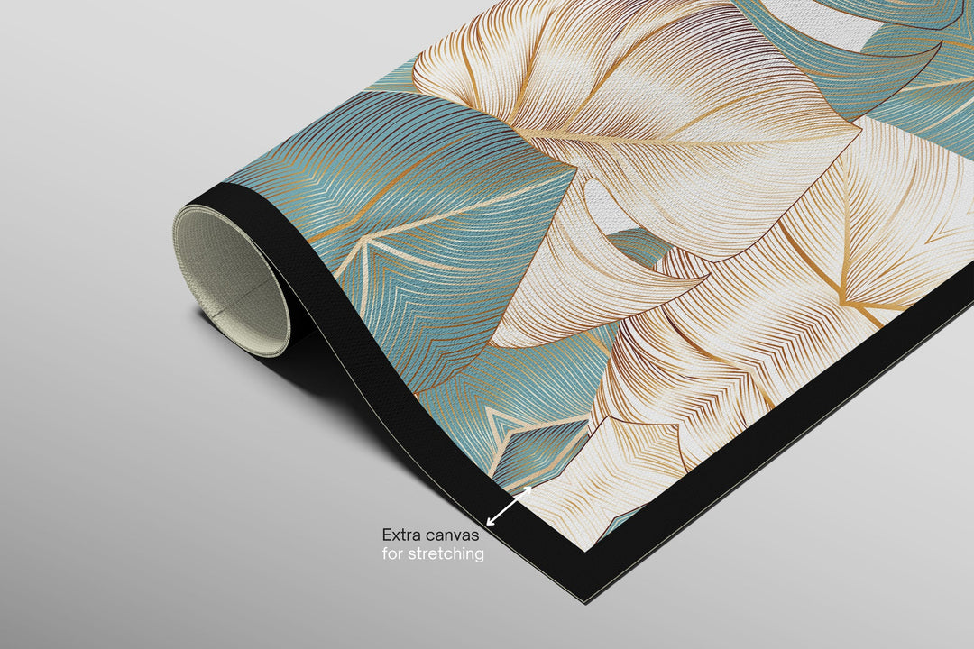 Azure Gilded Monstera — 3D Haptic Embossed High-Gloss Luxury Wall Art Home &amp; Garden > Decor > Artwork > Posters, Prints, &amp; Visual Artwork Insigne Art Design