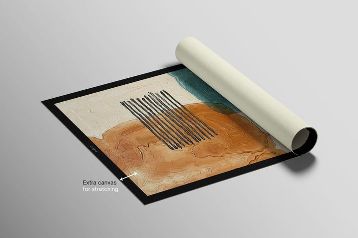 Ochre &amp; Teal Linear Harmony — 3D Haptic Embossed High-Gloss Luxury Wall Art Home &amp; Garden > Decor > Artwork > Posters, Prints, &amp; Visual Artwork Insigne Art Design