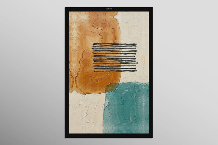 Ochre &amp; Teal Linear Harmony — 3D Haptic Embossed High-Gloss Luxury Wall Art Home &amp; Garden > Decor > Artwork > Posters, Prints, &amp; Visual Artwork Insigne Art Design