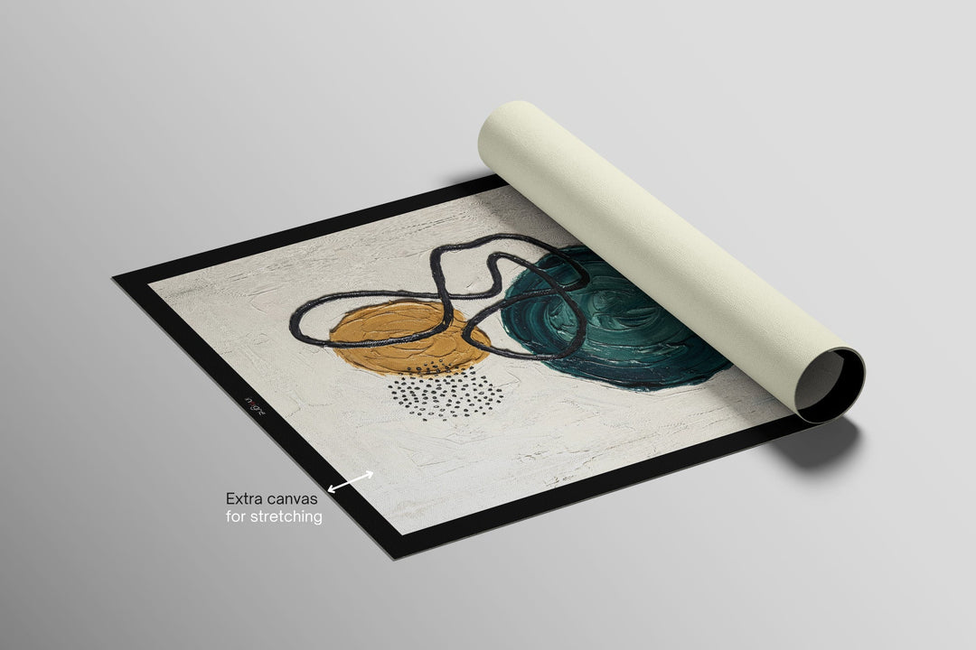 Teal &amp; Ochre Abstract Loop — 3D Haptic Embossed High-Gloss Luxury Wall Art Home &amp; Garden > Decor > Artwork > Posters, Prints, &amp; Visual Artwork Insigne Art Design