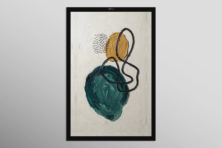Teal &amp; Ochre Abstract Loop — 3D Haptic Embossed High-Gloss Luxury Wall Art Home &amp; Garden > Decor > Artwork > Posters, Prints, &amp; Visual Artwork Insigne Art Design