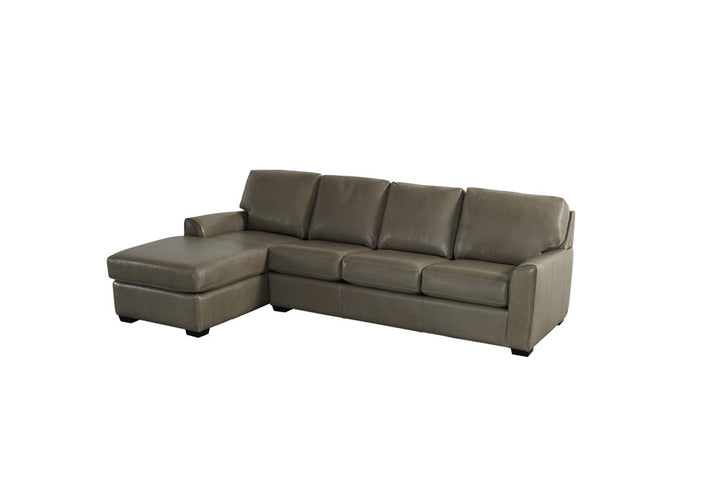 Kaden three-seat sofa plus small chaise on white; chaise left when facing the seating.