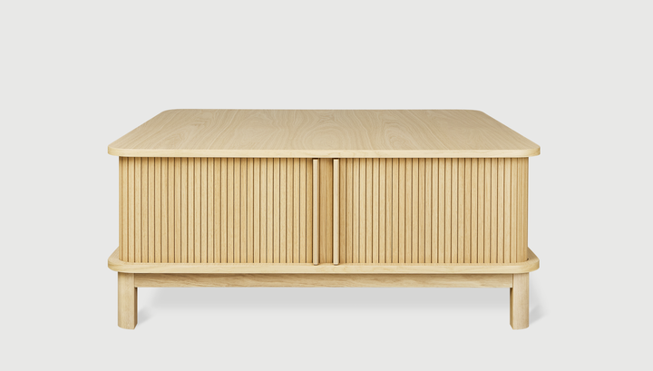 Ledger Coffee Table by Gus Modern finish and detail view