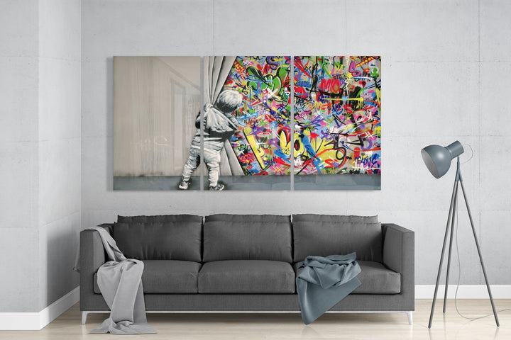 Behind The Curtain Mega Glass Wall Art.