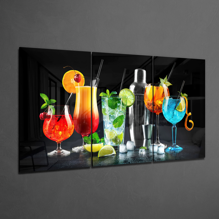 Cocktails Mega Glass Wall Art Wall Decoration Insigne