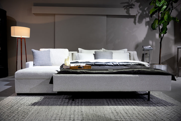 American Leather Perry Comfort Sleeper opened as a bed
