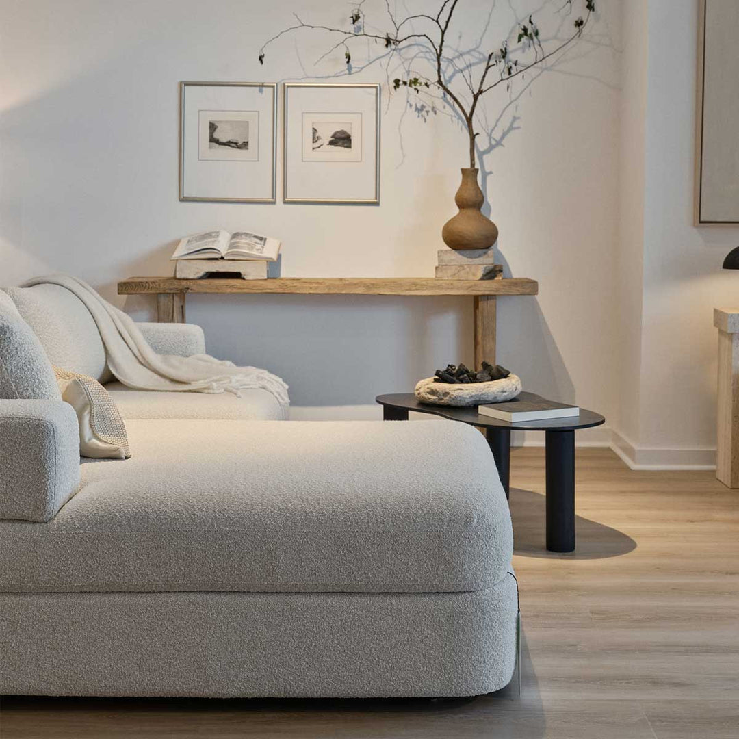 Matteo family lifestyle inspiration — verify curved-sofa configuration; additional pieces are not included