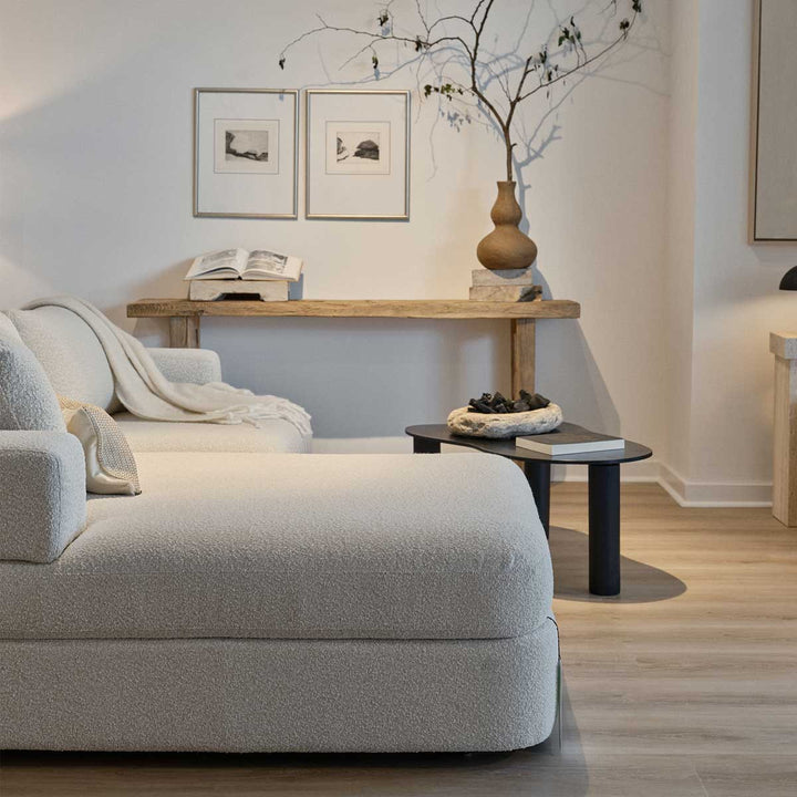 Matteo family lifestyle inspiration — verify curved-sofa configuration; additional pieces are not included
