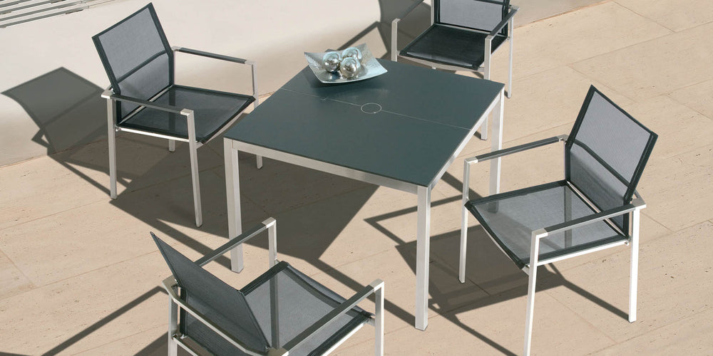 Mercury Armchair – Stainless & Teak by Barlow Tyrie – Mercury collection lifestyle