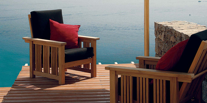Mission Footstool by Barlow Tyrie – Mission collection lifestyle