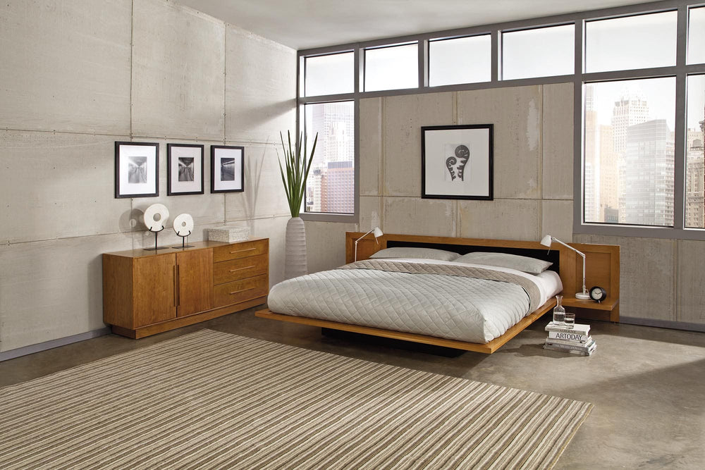 Moduluxe Attached Nightstand with Shelf in a modern Moduluxe bedroom