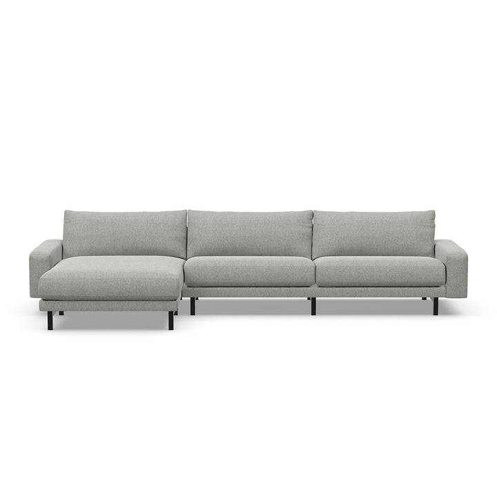 Montara two-seat-sofa/chaise sectional; pictured high-leg standard-seat configuration, chaise left.