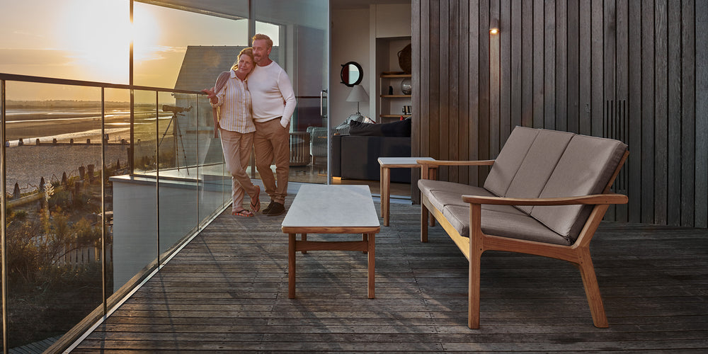Monterey Deep Seating Ottoman – Braided Cord by Barlow Tyrie – Monterey collection lifestyle
