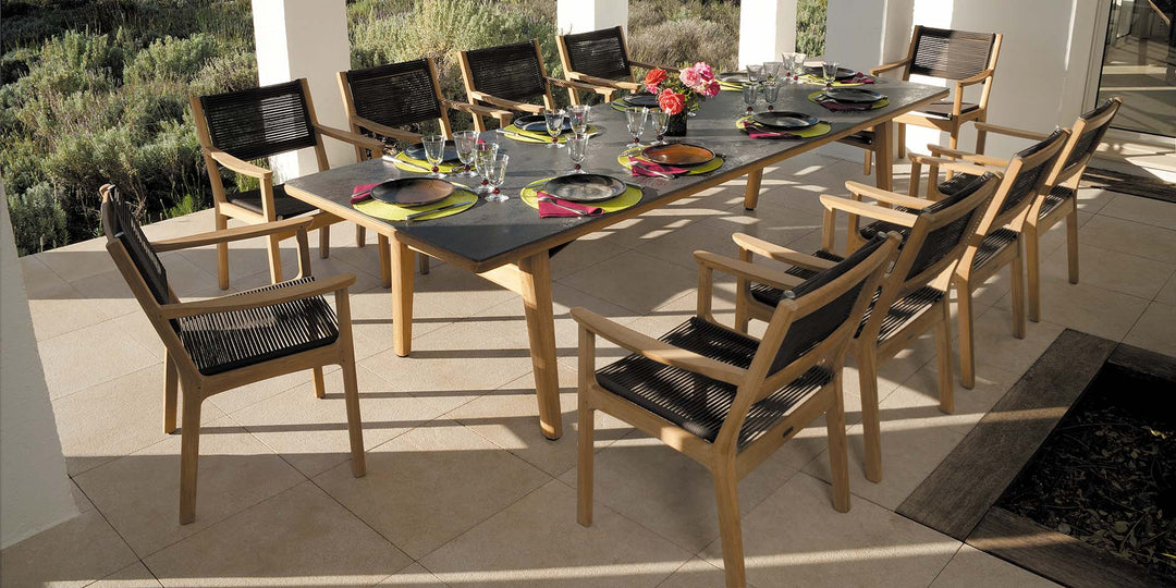 Monterey Table 100 by Barlow Tyrie – Monterey collection lifestyle