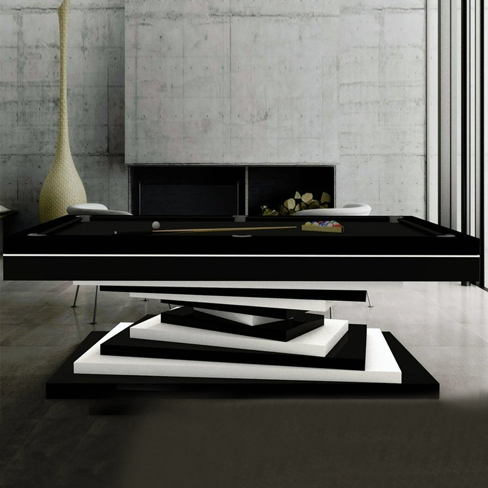 Neavio pool table in a modern concrete living room