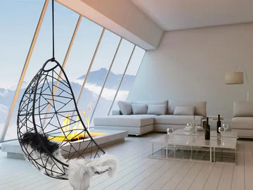 Nest Egg Hanging Swing Chair in Black Hanging Chairs Studio Stirling