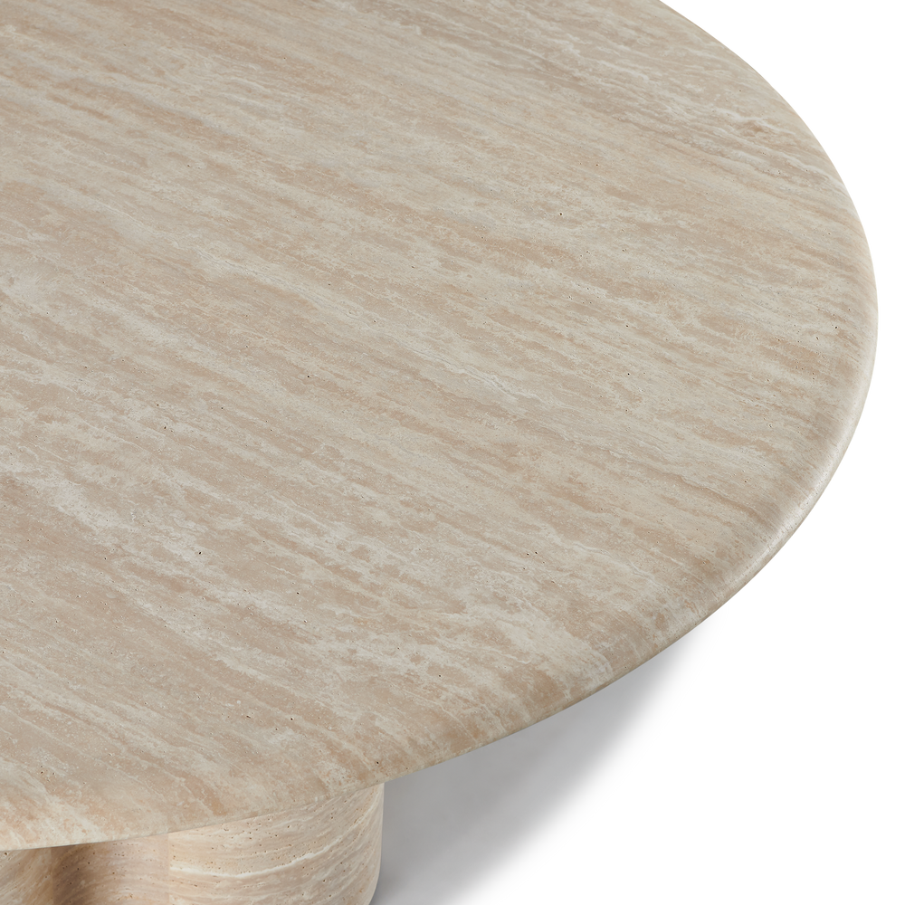 Porto Travertine Round Dining Table 60" by Harbour lifestyle 1
