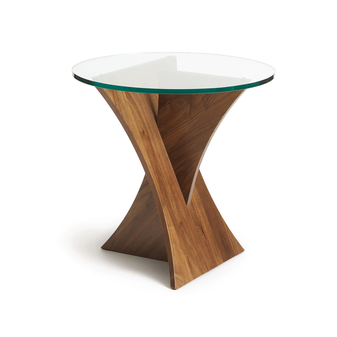 Planes Round Glass Top End Table by Copeland Furniture