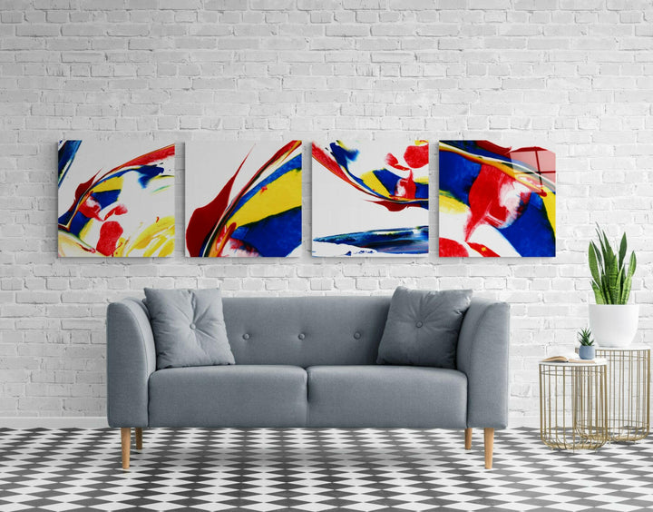 Dance of Red Quadro Glass Wall Art.