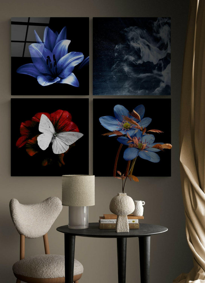 Flowers Quadro Glass Wall Art.