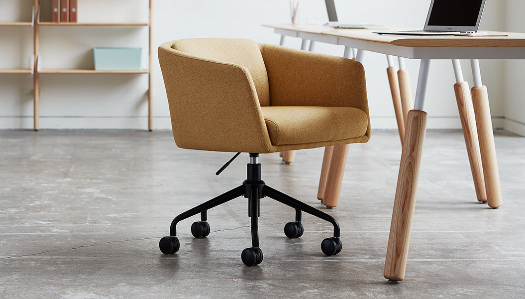 Radius Task Chair by Gus Modern finish and detail view