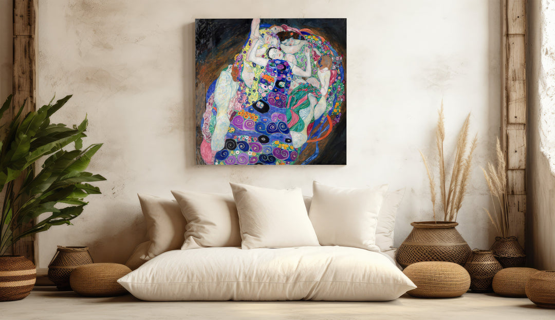 The Virgin by Gustav Klimt Glass Wall Art|| Designer Collection Wall Decoration Insigne