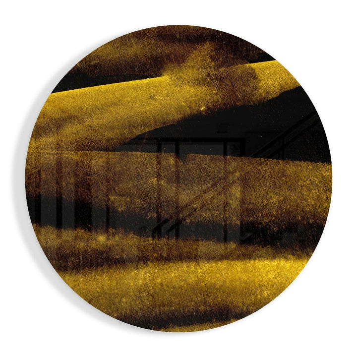 Yellow Abstract Glass Wall Art.