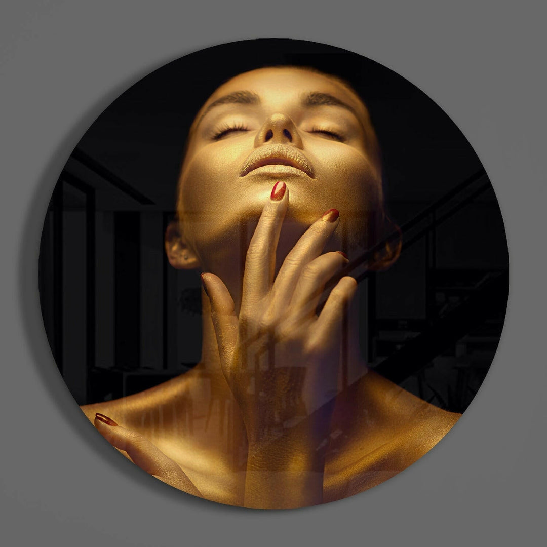 Gold Woman Glass Wall Art.