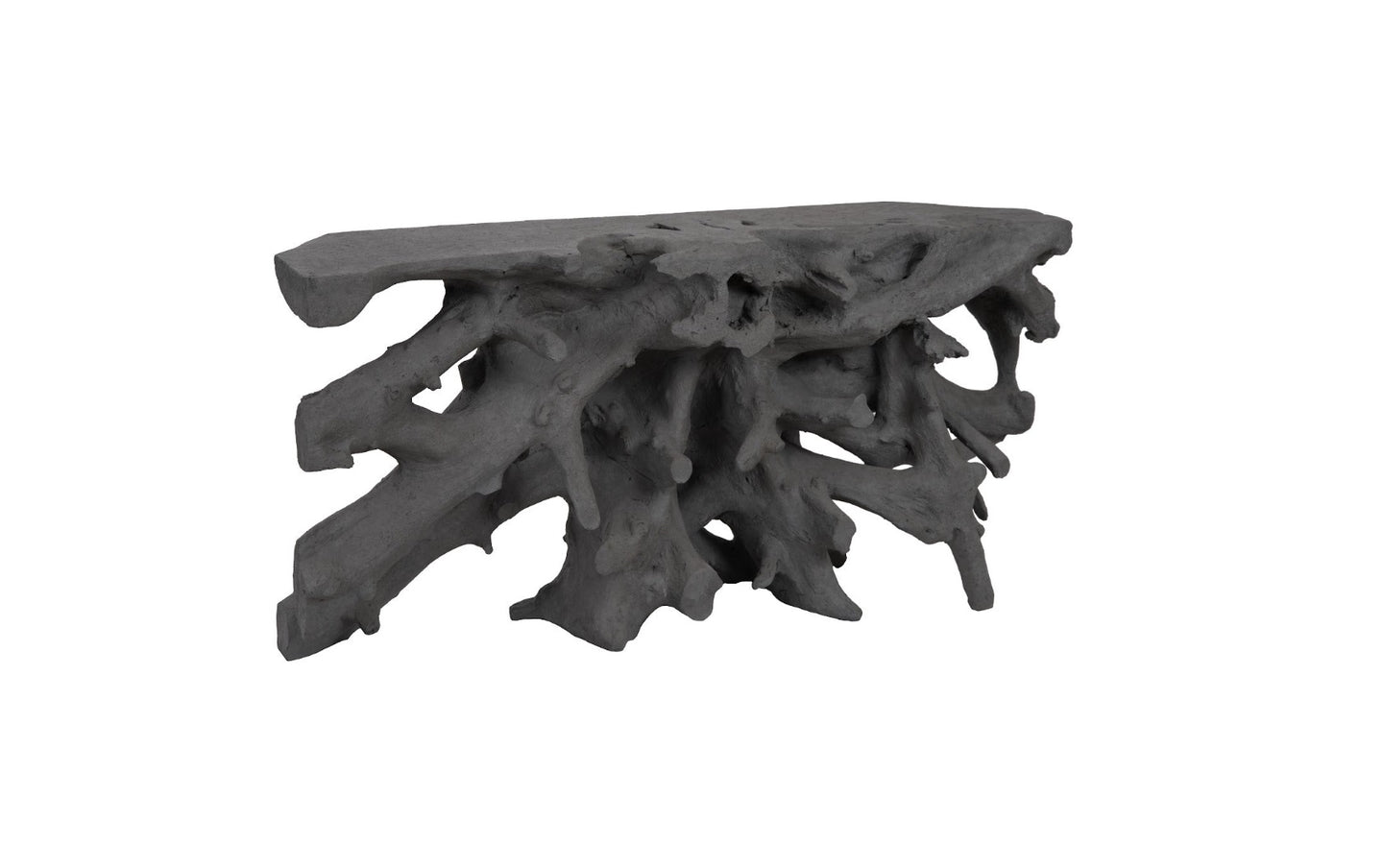 Beau Cast Root Console Table Charcoal Stone Consoles Phillips Collection