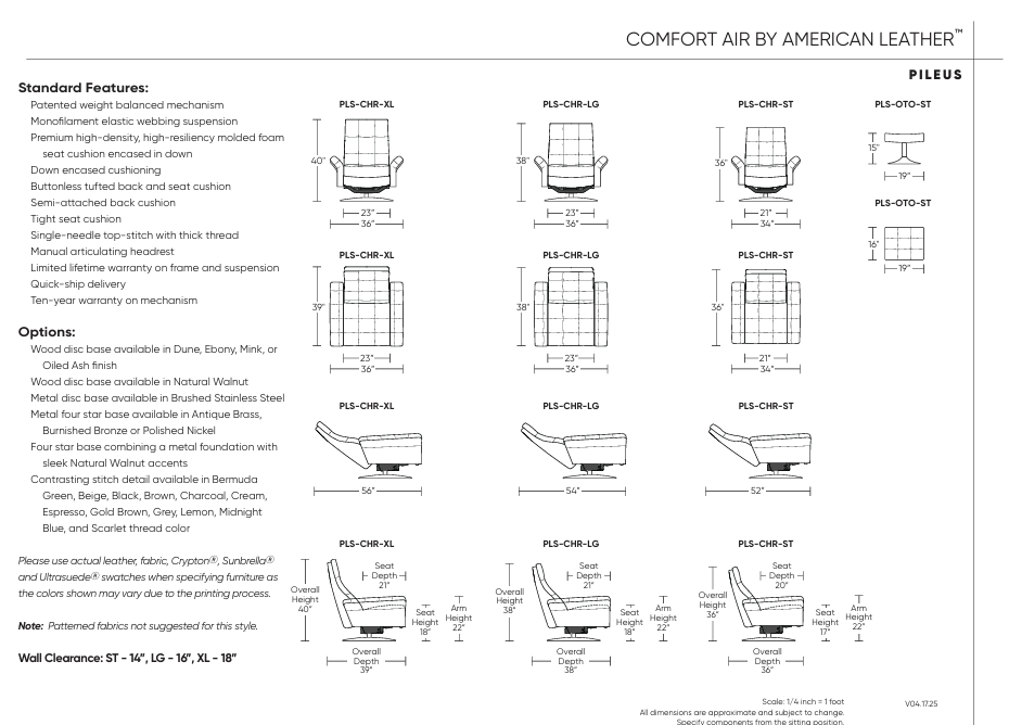 Pileus Comfort Air Recliners American Leather