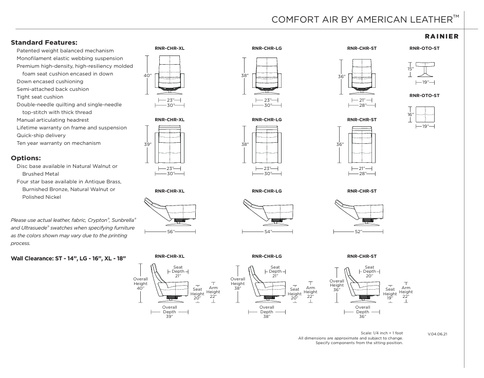 Rainier Comfort Air Recliners American Leather