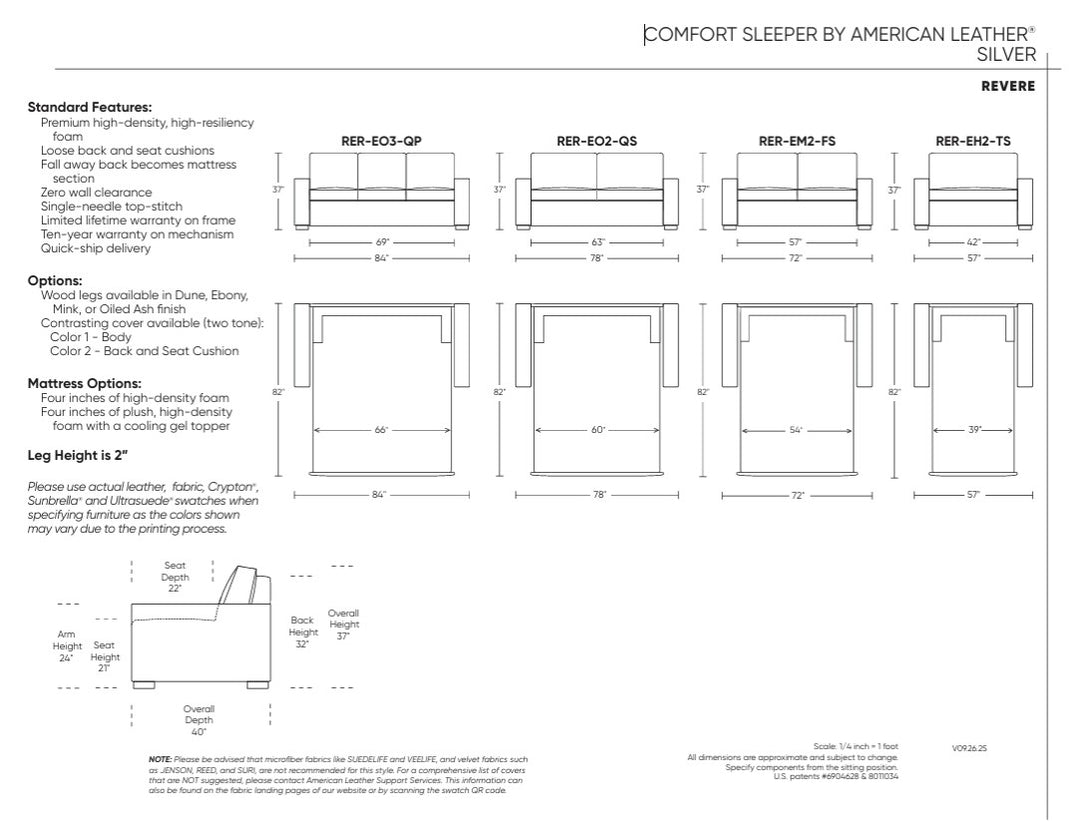 Revere Silver Sleeper Sleeper Sofas American Leather