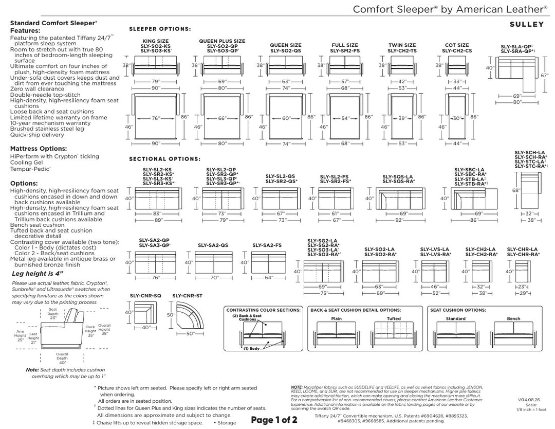 Sulley Comfort Sleeper Sleeper Sofas American Leather