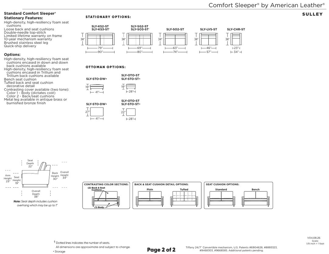 Sulley Comfort Sleeper Sleeper Sofas American Leather