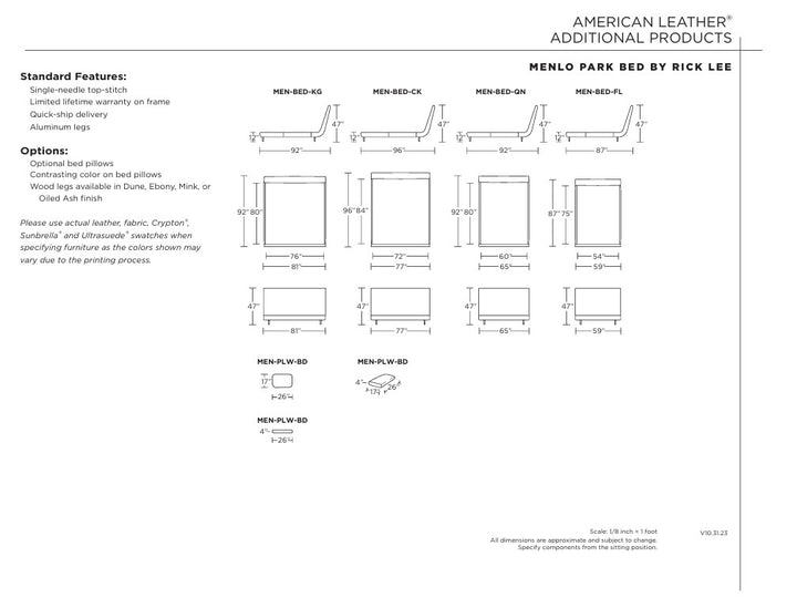 Menlo Park Bed Beds American Leather