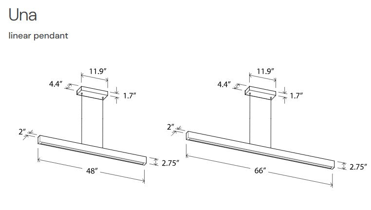 Una LED Linear Pendant Linear Pendants Cerno
